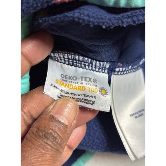 Lands End Kids Fleece Pullover XXS 2-3 Navy & Multicolor Pattern - Picture 7 of 10